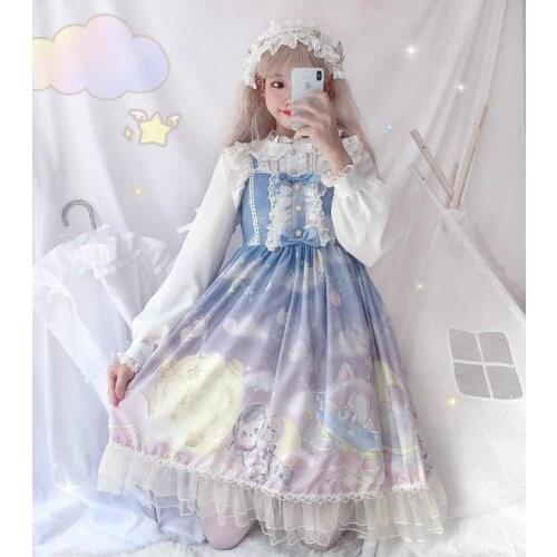 NONSAR Observer JSK Lolita Dress Gradient For Women Sweet Girl Moon Start Dress For Women