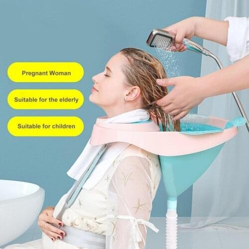 Portable Upright Shampoo Artifact Front Buckle Design Home Use Foldable Pregnant Women Patient Shampoo Basin Hair clean Tool