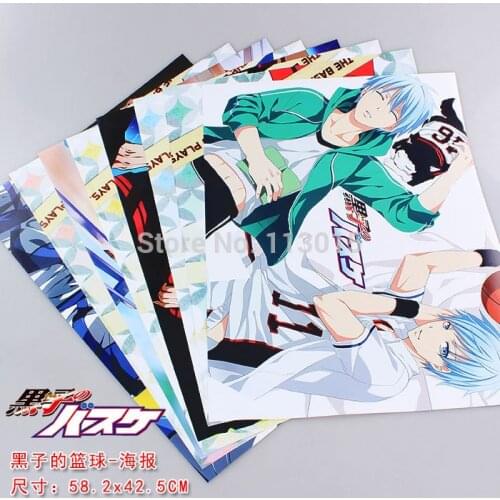 8pcs/set Anime Posters Kuroko no Basket Poster Paintings 8 different designs High quality Embossed poster toy