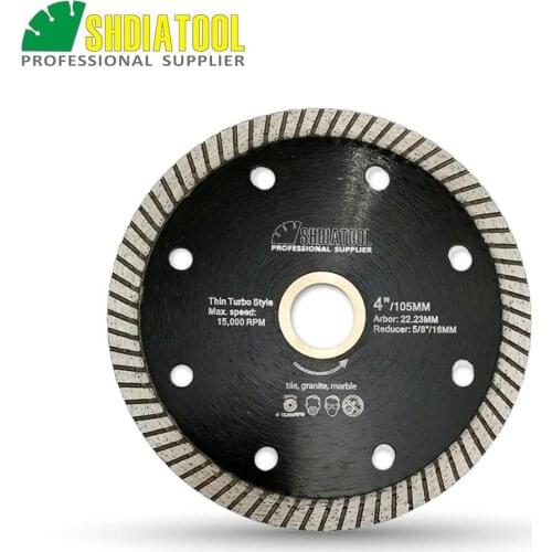 SHDIATOOL 4" 4.5" 5" Hot Pressed Superthin Diamond Turbo Saw Blade Ceramic Tile Cutting Disc Granite Diamond Circular saw blade