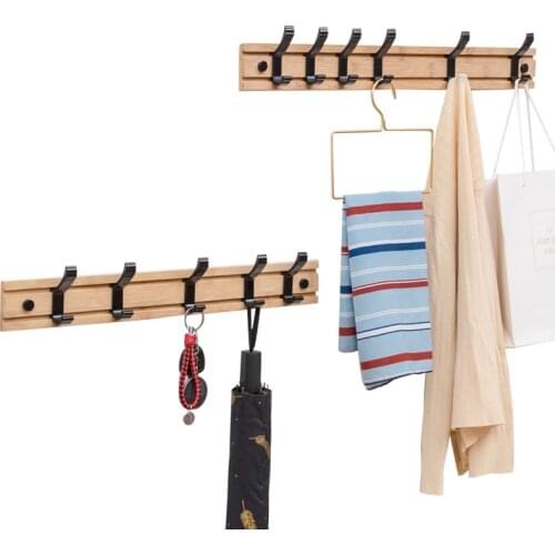 Nordic Wood Coat Rack Key Holder Clothes Hangers Simple Hook Wall Shelf Home Decorative Bedroom Furniture