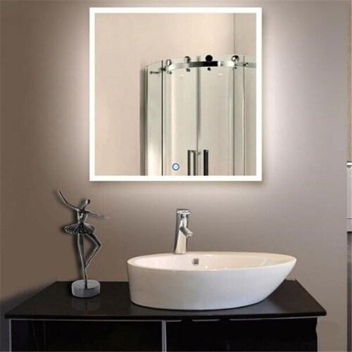 60*60/60*80cm High End Waterproof Led Light Mirror with Touch Switch for Bathroom Hotel Bright Durable Antifog Mirror Light 1756