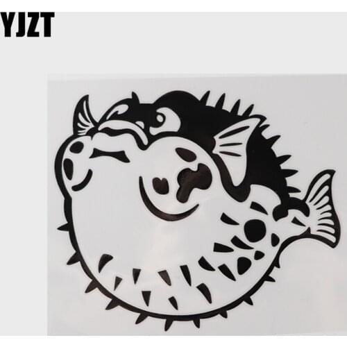 YJZT 14.5CM×12.1CM Personality Fashion The Hedgehog Fish Animal Decal Car Stickers Vinyl 13D-0961