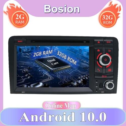2 Din 7'' For Audi A3 8P S3 RS3 Sportback Android 10.0 2GB 32GB Car Multimedia Radio Stereo GPS Navigation WiFi 2din DVD CD