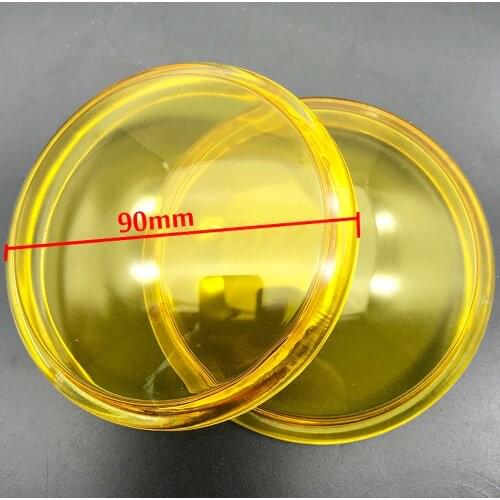 2PCS/lot Yellow Diameter 90mm FOG LAMPS LIGHTS Tempered glass Waterproof fog lamp fog light glass cover