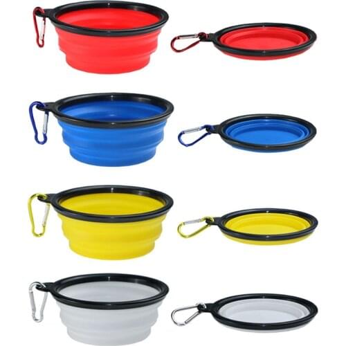 2019 new Dogs Cat Drop BPA Free Foldable Cup Dish Travel Collapsible Silicone Pets Bowl Slow Food Water Feeding Pet supplies