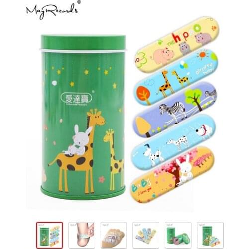 50PCs Cartoon PE Waterproof Animals Style Adhesive Bandages Band Aid First Aid For Kids Children