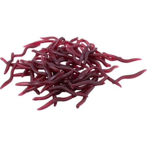 80 x Red Plastic Earthworms Apples Primers Lures for Fishing