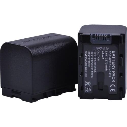 2pc 2670mAh BN-VG121 VG121 VG121U VG121US Batteries for JVC Everio GZ-E Series BN-VG138 BN-VG107U VG121 VG114 Batteries