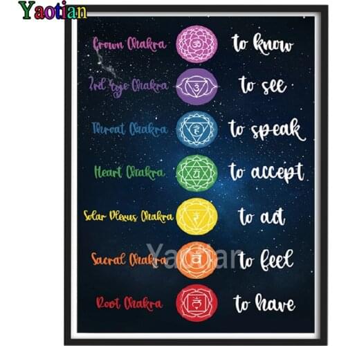 DIY Diamond Painting Chakra Posters Spiritual Art Print Buddha Modern Decoration Wall Art Pictures For Living Room Home Decor