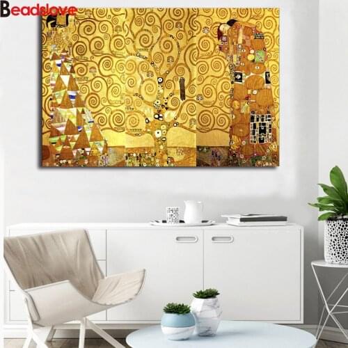 Klimtes Kiss The Tree Of Life Diamond Embroidery Diamond Mosaic sale DIY Diamond Painting Full 5D Square/Round Rhinestones