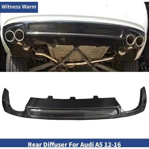 Car Rear Bumper Exhaust Diffuser Lip Spoiler for Audi A5 Splitter 2012-2016 2 Door Carbon Fiber FRP