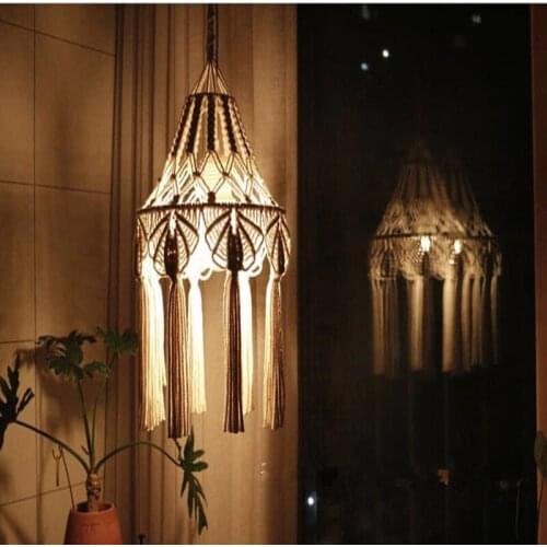 Bohemian Macrame Wall Hanging Hand-woven Tapestry Girl Heart Bedroom Living Room Nordic Chandelier Cover Home Decoration