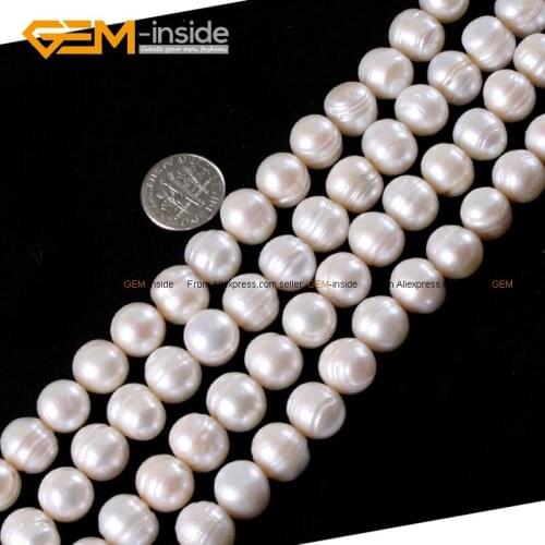 Cultured Pearl Beads Pink & White Beads For Jewelry Making 11-12mm 15inches DIY Free Shipping Wholesale Gem-inside