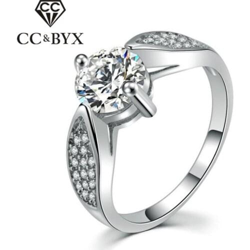 CC Jewelry Fashion Classic Rings For Women Jewelry Simple Design White Gold-Color Bridal Wedding Engagement Ring Bijoux CC1149