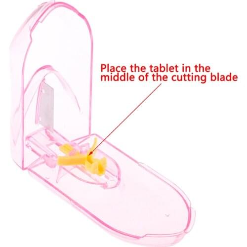 Medicine Pill Holder Hot Sale New Divide Storage Compartment Box Case Tablet Cutter Splitter Random Color