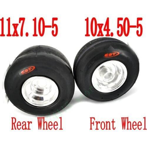 Good Quality 5-inch Kart Drift Racing Tire Front 10x4.50-5 Rear 11x7.10-5 Tubeless And Alloy Wheels