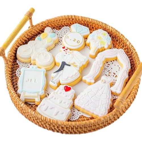 Perfect The wedding Double sugar Fudge Deluxe Stamp Cookies Cookies Stereoscopic pattern Relie Mold customf