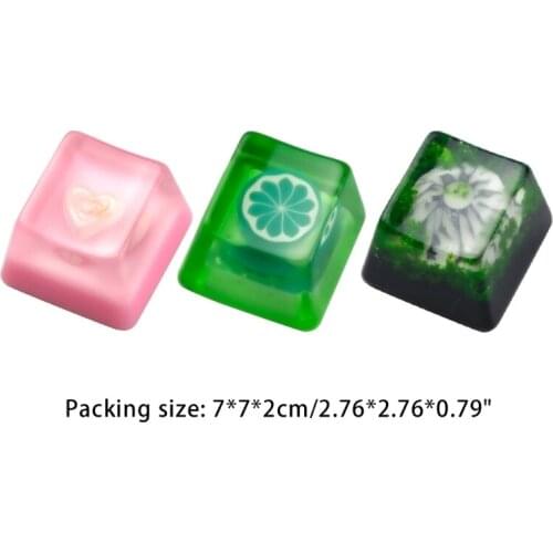 D08B Gaming Keycaps Durable Cartoon Fruit Resin Keycap OEM Profile R4 Personality Design Key for Mechanical Keyboard