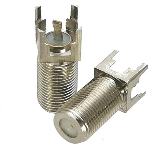 10Pcs Connector F TV female jack solder PCB mount RF Coxial adapter