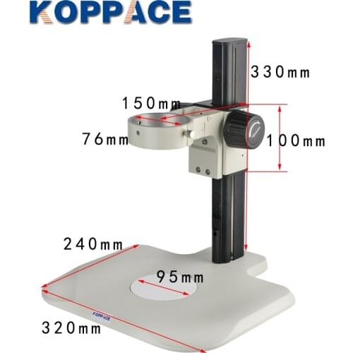 KOPPACE Microscope Bracket Lens Diameter 76mm Microscope Focusing Bracket 200mm Working Stroke