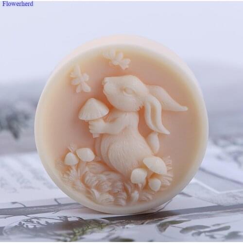 Mushroom Bunny DIY Handmade Soap Round Silicone Mould Soap Stome Mold Silicone Liquid Crafts Bathroom Supplies Chocolate Mold