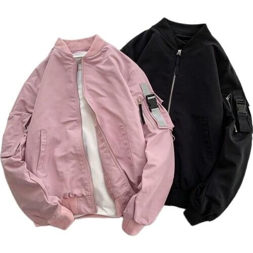 Autumn Bomber Jacket Men MA1 Letter Male Pilot Coat Hiphop Baseball Student Long Sleeve Chic Jackets Korean 2020 Fall