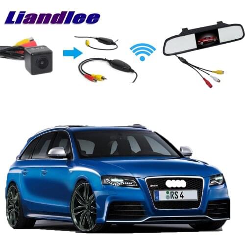 Liandlee For Audi A4 RS4 B8 8K 2012~2015 3 in1 Special Rear View Reversing Camera + Wireless Receiver + Mirror Monitor Easy DIY
