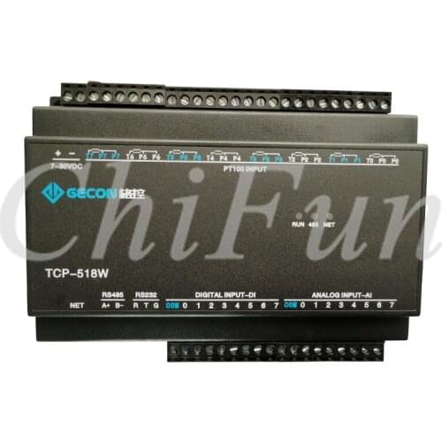 8PT100 8AI8DI Modbus temperature acquisition module Ethernet Can add RS232 RS485