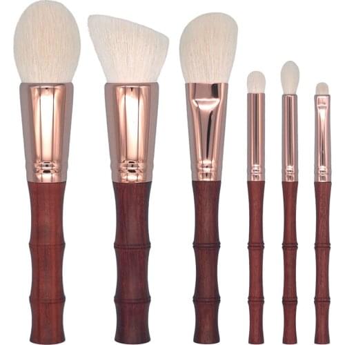 Y99 Professional Handmade Makeup Brush Set 6pcs Soft Saibikoho Goat Hair Face Powder Eye Shadow Brush Make Up Brushes Kit