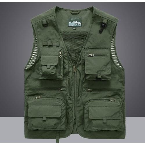 2021 new fashion summer mens unloading tactical vest jacket casual mens photographer vest mesh work sleeveless jacket tool poc