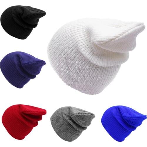 2021 New Solid Color Winter Hat Wool Men Women Knitted Hat Warm Soft Beanie Caps HIP HOP Style Skullies Beanie Casual Cap
