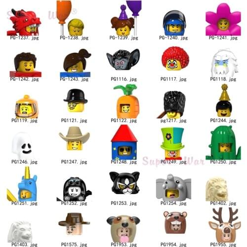 Single Cartoon Animal Otter Sika Dragon Birthday Cake Flower Girl Brick Figures Head accessories Building Blocks toys Series-072