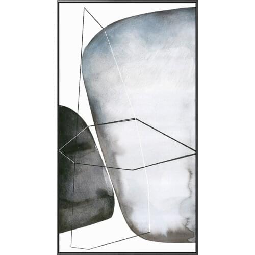 Hand Painted Ink Painting Abstract Hallway Decorative Painting Modern Minimalist Aisle Large Mural Wall Painting Wall Art