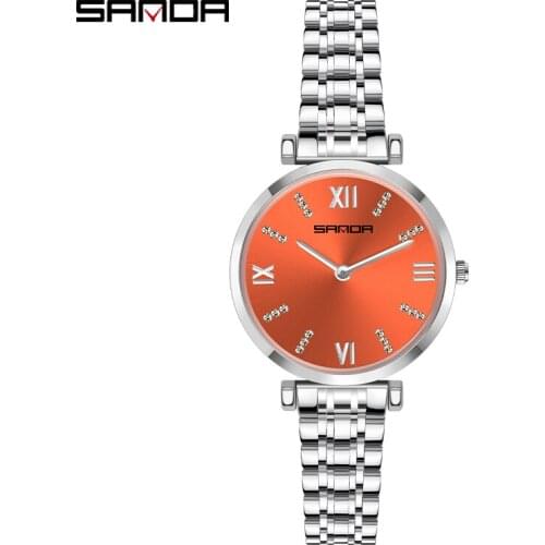 Fashion Clock Women Watch Rose Gold Stainless Steel Strap Ladies Quartz Wrist Watches SANDA Top Brand Luxury Relogio Feminino