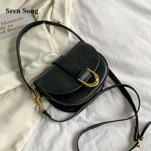 Saddle Crossbody Bags For Women Soft PU Leather Vintage Shoulder Bags Female Luxury Handbags And Purse 2021 New Fashion Bags