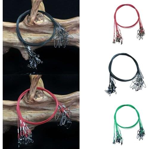 50CM Thicken Lead Wire Fishing Leaders With Swivels Snaps Copper Stainless Steel Line Anti-Bite Wire 150Lb Tension Tackle