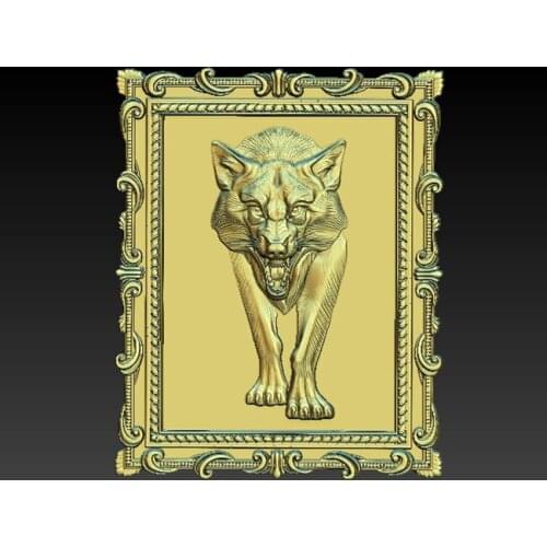 Wolf 3d STL models used for cnc artcam 3d relief model decor painting