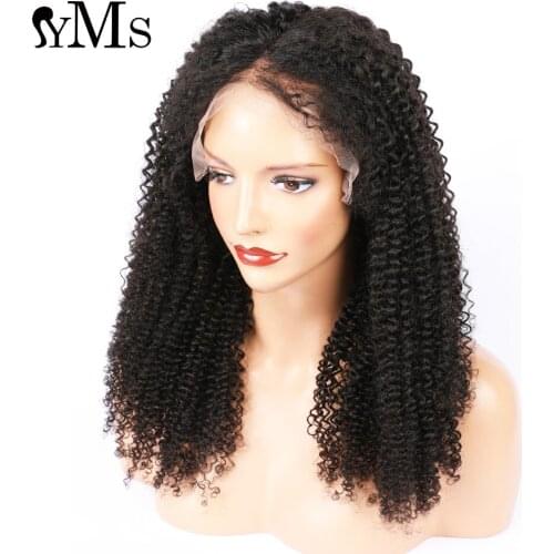 YMS Kinky Curly Wigs For Black Women Brazilian HAIR Curly Lace Front Wigs Human Hair Lace Wigs 13X4 Frontal Wig