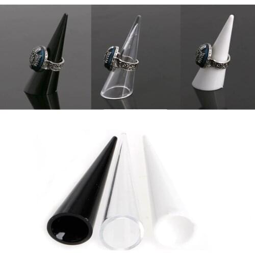 NEW 1/5/10pcs Plastic Finger Cone Fingertip Ring Stand Display Showcase Holder Storage