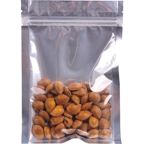 100PCS Aluminum Plated Translucent Self Sealing Food Packaging Plastic Bag Aluminum Foil Zipper Bag Food Storage Bag