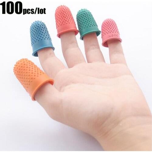 100Pcs/lot Needlework Cone Finger Tip Protector Quilter Rubber Sewing Craft Thimble Counting Finger Cover