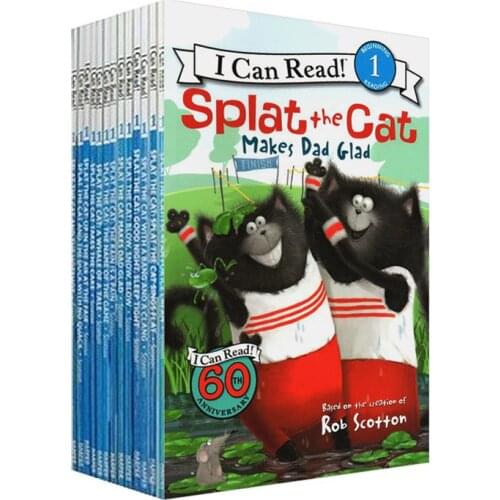 16 BOOKS + 2 AUDIO CD I CAN READ! SPLAT THE CAT Coloring Books for Kids Children English Story Book Set Early Educaction Reading