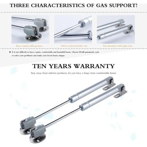 2pcs 100N /10kg Copper Cabinet Door Lift Support Gas Strut Hydraulic Spring Hinge Kitchen Cupboard Hinge Furniture Hardware