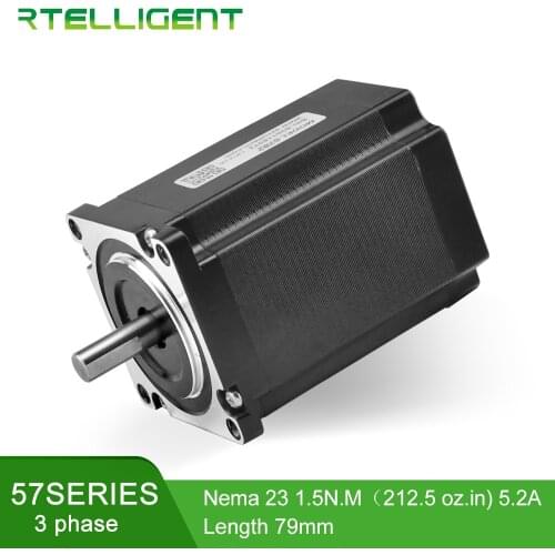 Rtelligent 3Phase Nema 23 Stepper Motor 6-lead Nema23 57Motor 1.2 Degree 0.9/1.5N.M 56/79mm Nema Stepper Motor for CNC Machine