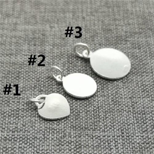 5pcs of 925 Sterling Silver Love Heart Round Circle Disc Tag Charms