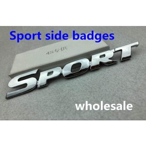 50pc New 3D Chrome silver Sport ABS Logo Car Sticker side Emblem Badge Door Decal Auto Accessories for Highlander