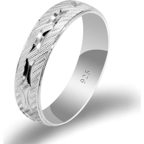 6mm Spinner Ring for Men Women Stress Release 925 Sterling Silver Classic Wedding Band Casual Sport Jewelry Unisex Engraved Ring