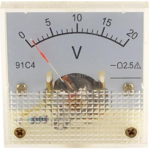 91C4 Class 2.5 Accuracy DC 0-20V Voltage Volt Panel Meter 45*45mm