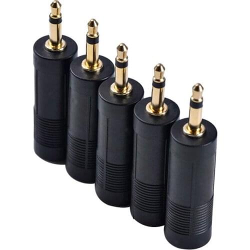 Mono Jack Adapter 3.5 mm (1/ 8 Inch) Male to 6.35 mm (1/ 4 Inch) Female Audio Converter Adaptor, black